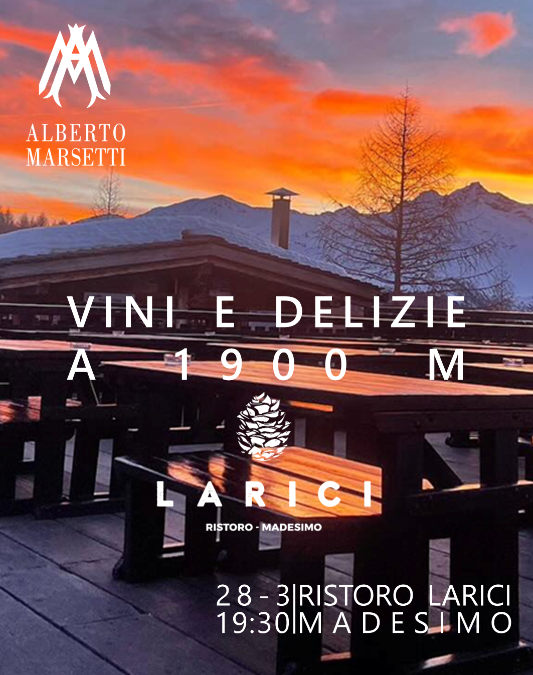 Evento Marsetti "Vini e delizie a 1900 m"